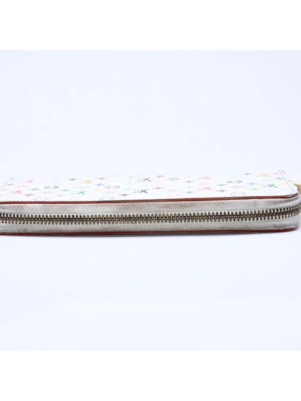 Louis Vuitton Monogram Multicolor Zippy Wallet Takashi Murakami Gold White